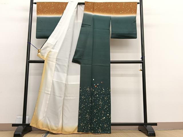 平和屋着物■訪問着 刺繍 箔散らし文様 暈し染め 金彩 正絹 逸品 BAAW4667hv