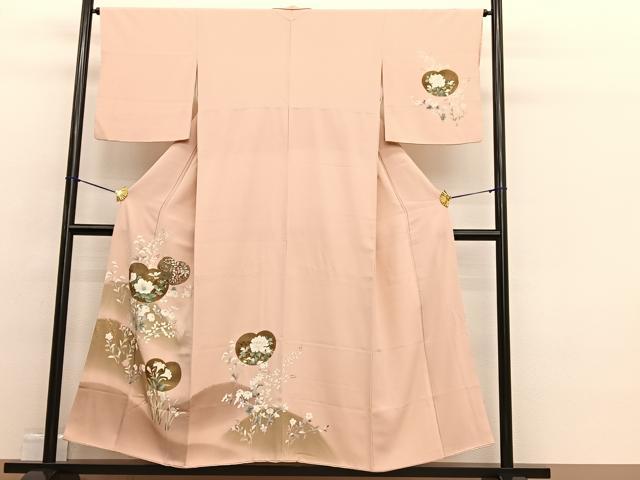 平和屋着物■訪問着 重山草花文 暈し染め 金彩 正絹 逸品 BAAW4668hv