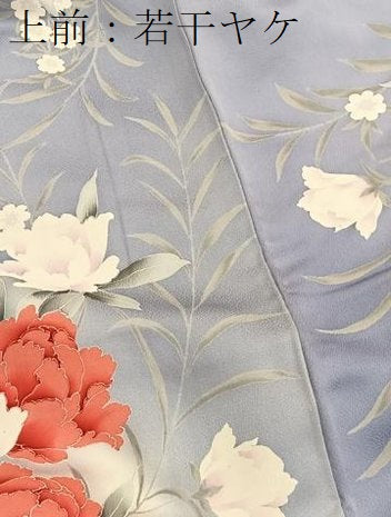 平和屋着物■訪問着 牡丹花文 暈し染め 正絹 逸品 BAAW4678hv