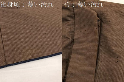 平和屋着物■男性 紬 格子 正絹 逸品 BAAW4692hv