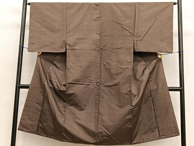 平和屋着物■男性 紬 格子 正絹 逸品 BAAW4692hv