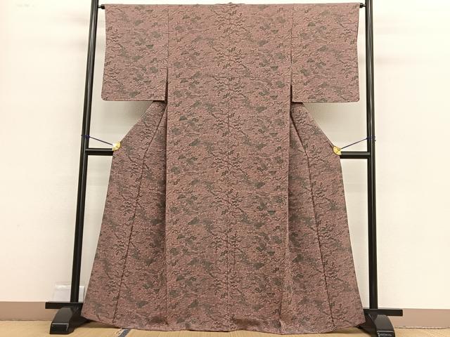 平和屋着物■上質な小紋　型染め　御所解花文　正絹　逸品　BAAW4709hv