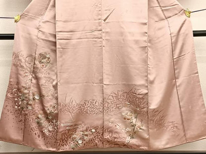 平和屋着物■中国三大刺繍　スワトウ相良刺繍　訪問着　草花文　金銀彩　正絹　逸品　BAAW4720hv