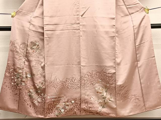 平和屋着物■中国三大刺繍　スワトウ相良刺繍　訪問着　草花文　金銀彩　正絹　逸品　BAAW4720hv