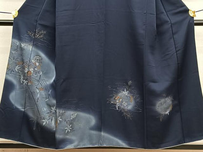 平和屋着物■訪問着　渡橋貝桶花文　暈し染め　金彩　正絹　逸品　BAAW4724hv
