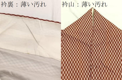 平和屋着物■上質なお召 矢羽文様 正絹 逸品 BAAW4733hv