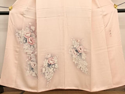 平和屋着物■訪問着　作家物　手描き　草花文　暈し染め　正絹　逸品　BAAW4737hv
