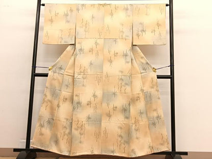 平和屋着物■上質な小紋 手描き 木立 暈し染め 正絹 逸品 BAAW4747hv