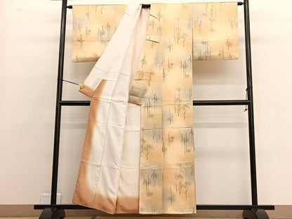 平和屋着物■上質な小紋 手描き 木立 暈し染め 正絹 逸品 BAAW4747hv