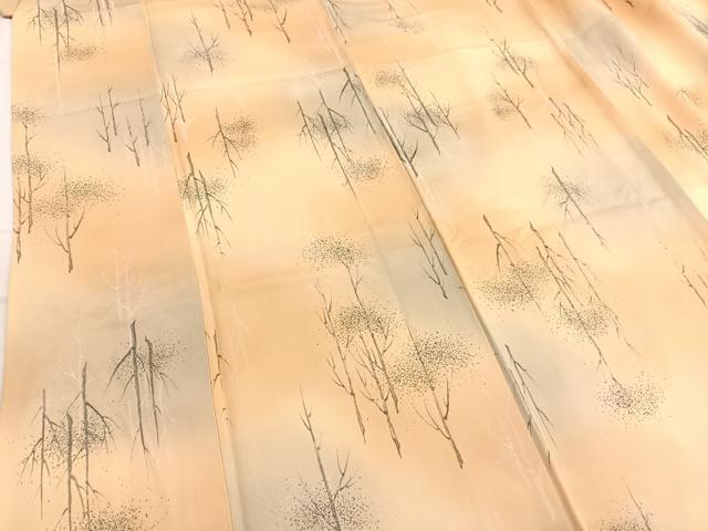 平和屋着物■上質な小紋 手描き 木立 暈し染め 正絹 逸品 BAAW4747hv