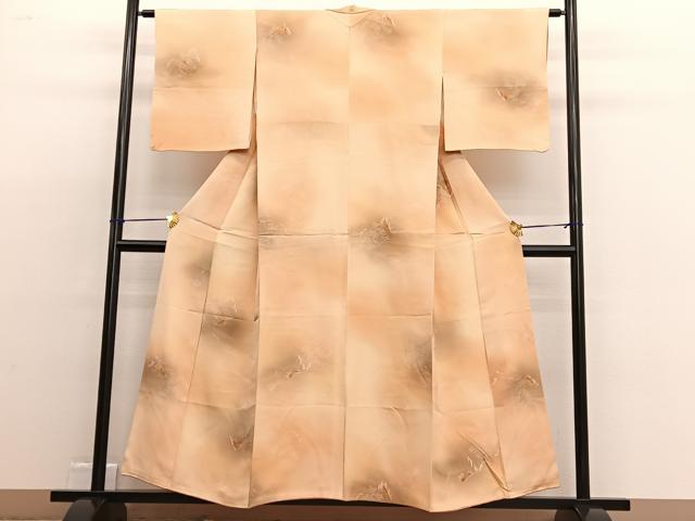 平和屋着物■上質な小紋 手描き 風景文 暈し染め 正絹 逸品 BAAW4748hv