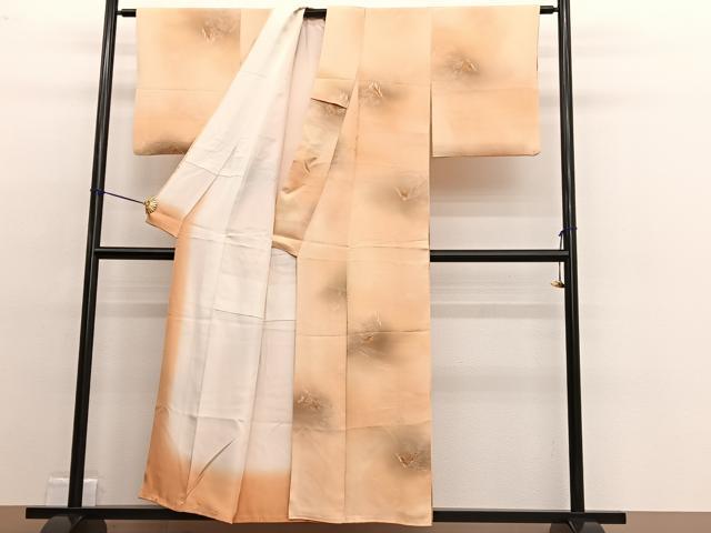 平和屋着物■上質な小紋 手描き 風景文 暈し染め 正絹 逸品 BAAW4748hv