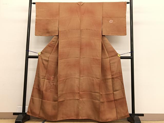平和屋着物■訪問着　刺繍　枝花文　暈し染め　正絹　逸品　未使用　BAAW4753hv