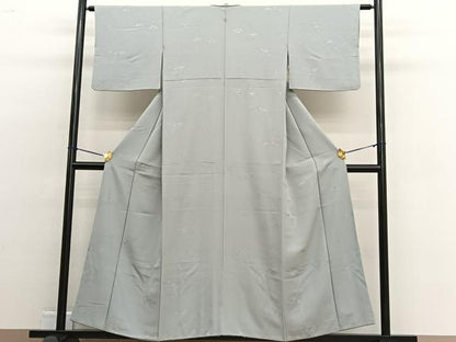 平和屋着物■上質な色無地 風景地紋 蕎麦切色 正絹 逸品 BAAW4763hv