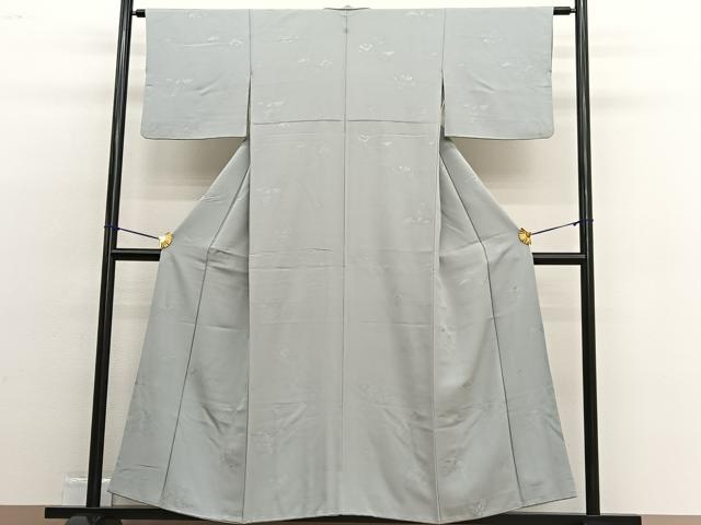 平和屋着物■上質な色無地 風景地紋 蕎麦切色 正絹 逸品 BAAW4763hv