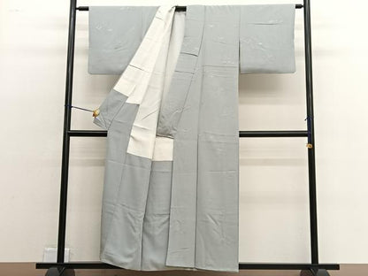 平和屋着物■上質な色無地 風景地紋 蕎麦切色 正絹 逸品 BAAW4763hv