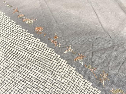 平和屋着物■訪問着 絞り 飛鶴松竹梅 暈し染め 金彩 正絹 逸品 BAAW4771hv
