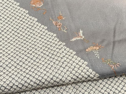 平和屋着物■訪問着 絞り 飛鶴松竹梅 暈し染め 金彩 正絹 逸品 BAAW4771hv