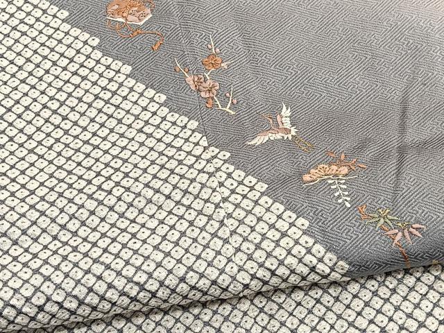 平和屋着物■訪問着 絞り 飛鶴松竹梅 暈し染め 金彩 正絹 逸品 BAAW4771hv