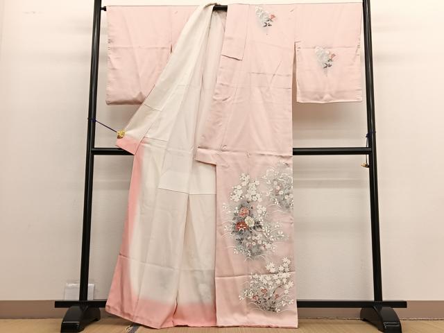 平和屋着物■訪問着 草花文 暈し染め 正絹 逸品 BAAW4772hv