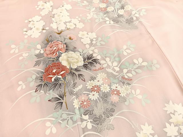 平和屋着物■訪問着 草花文 暈し染め 正絹 逸品 BAAW4772hv