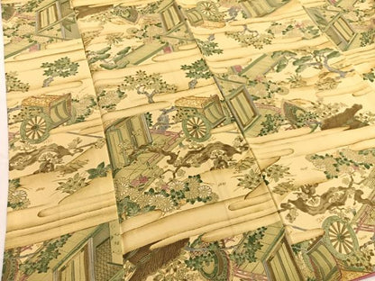 平和屋着物■上質な小紋 手描き 風景文 正絹 逸品 BAAW4773hv
