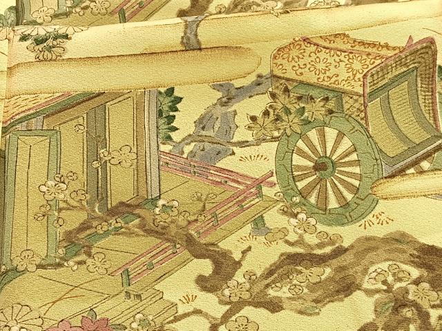 平和屋着物■上質な小紋 手描き 風景文 正絹 逸品 BAAW4773hv
