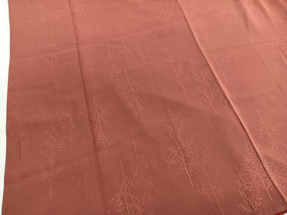 平和屋着物■上質な色無地 樹林地紋 紅樺色 正絹 逸品 BAAW4785hv