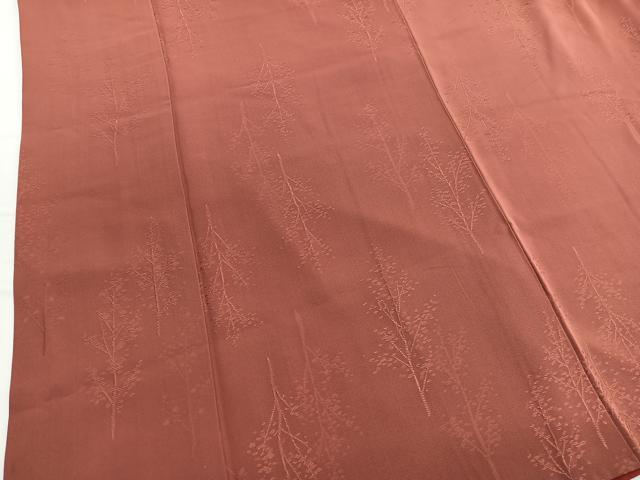 平和屋着物■上質な色無地 樹林地紋 紅樺色 正絹 逸品 BAAW4785hv