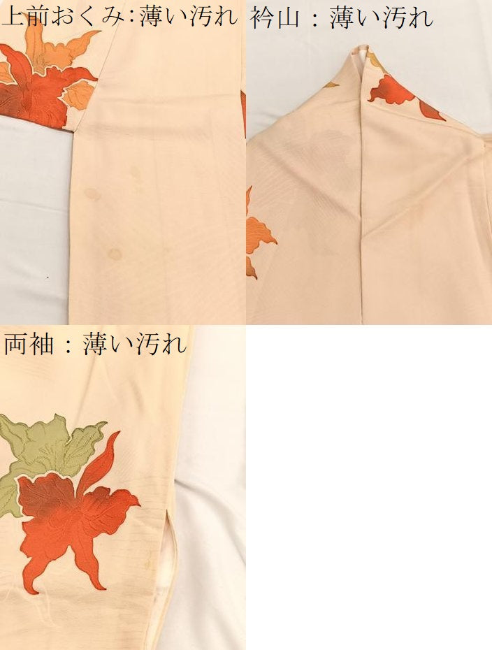 平和屋着物■上質な小紋 地紋起こし カトレア 正絹 逸品 BAAW4786hv