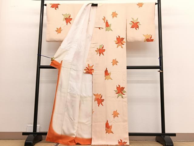 平和屋着物■上質な小紋 地紋起こし カトレア 正絹 逸品 BAAW4786hv