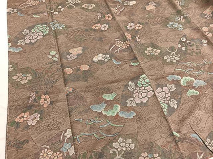 平和屋着物■上質な小紋　手描き　地紙花文　正絹　逸品　未使用　BAAW4796hv