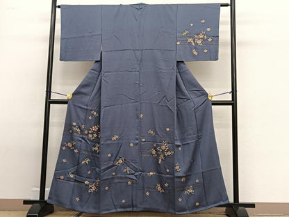 平和屋着物■訪問着　刺繍　花唐草文　金彩　三越扱い　正絹　逸品　BAAW4805hv
