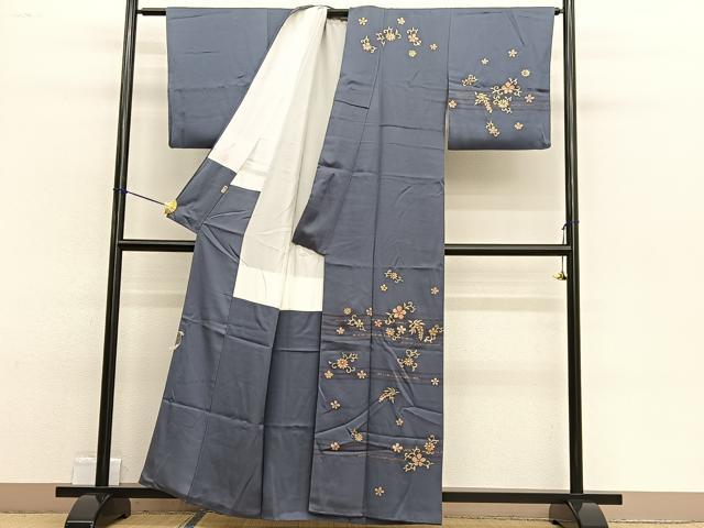 平和屋着物■訪問着　刺繍　花唐草文　金彩　三越扱い　正絹　逸品　BAAW4805hv