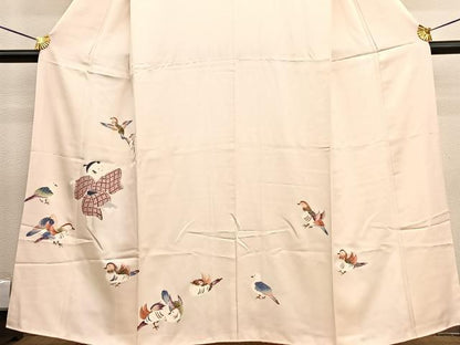 平和屋着物■訪問着　友禅　童子飛鳥文　　正絹　逸品　BAAW4806hv