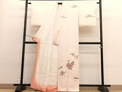 平和屋着物■訪問着　友禅　童子飛鳥文　　正絹　逸品　BAAW4806hv