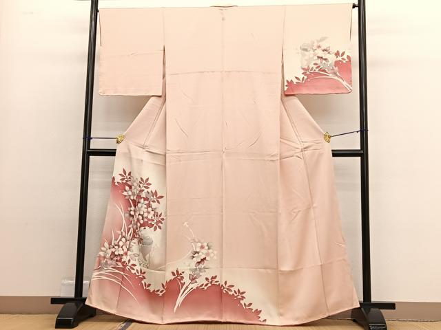 平和屋着物■訪問着　貝桶枝花文　暈し染め　正絹　逸品　BAAW4808hv