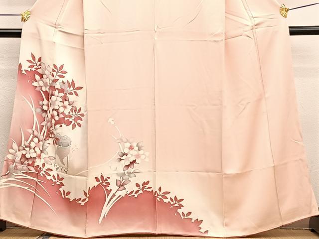 平和屋着物■訪問着　貝桶枝花文　暈し染め　正絹　逸品　BAAW4808hv