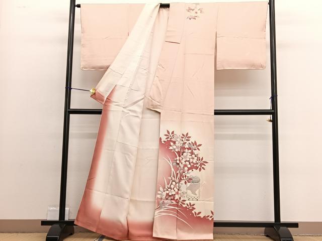 平和屋着物■訪問着　貝桶枝花文　暈し染め　正絹　逸品　BAAW4808hv