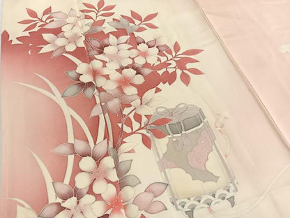 平和屋着物■訪問着　貝桶枝花文　暈し染め　正絹　逸品　BAAW4808hv