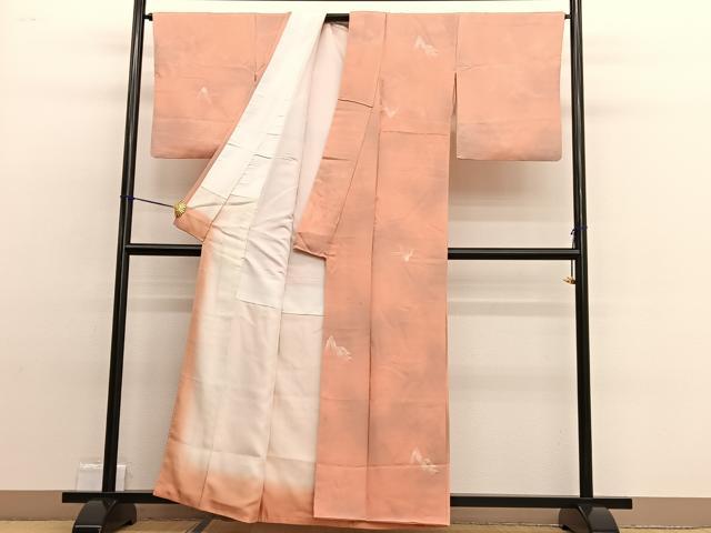 平和屋着物■上質な小紋　地紋起こし　風景文　暈し染め　正絹　逸品　BAAW4816hv