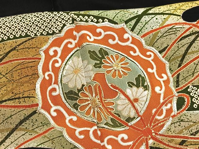 平和屋着物■豪華黒留袖　駒刺繍　鏡裏文　金彩　正絹　逸品　BAAW4817hv