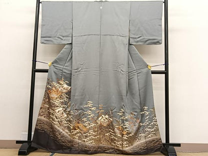 平和屋着物■豪華色留袖 駒刺繍 冊子花蝶文 暈し染め 金彩 ますいわ扱い 正絹 逸品 BAAW4818hv