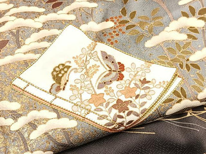 平和屋着物■豪華色留袖 駒刺繍 冊子花蝶文 暈し染め 金彩 ますいわ扱い 正絹 逸品 BAAW4818hv