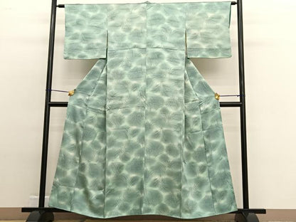 平和屋着物■上質な小紋　手描き　流水草葉文　暈し染め　正絹　逸品　BAAW4820hv