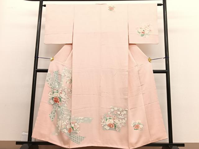 平和屋着物■訪問着 友禅 束ね熨斗花文 正絹 逸品 BAAW4829hv