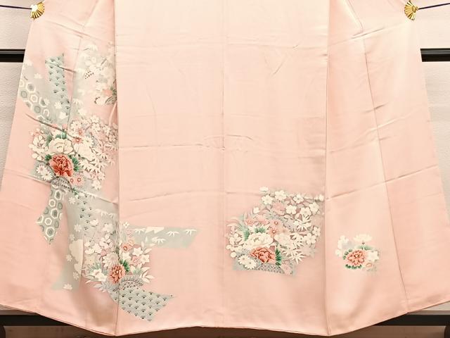 平和屋着物■訪問着 友禅 束ね熨斗花文 正絹 逸品 BAAW4829hv