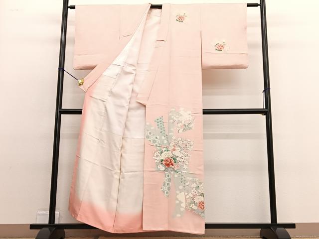 平和屋着物■訪問着 友禅 束ね熨斗花文 正絹 逸品 BAAW4829hv