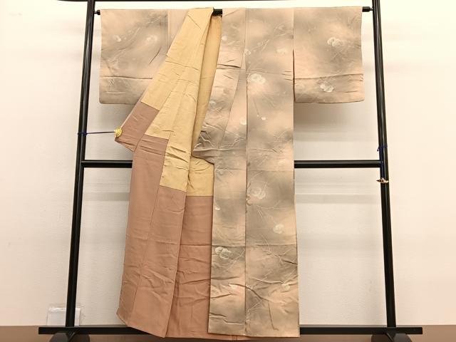 平和屋着物■上質な小紋　地紋起こし　光琳梅　暈し染め　正絹　逸品　BAAW4850hv
