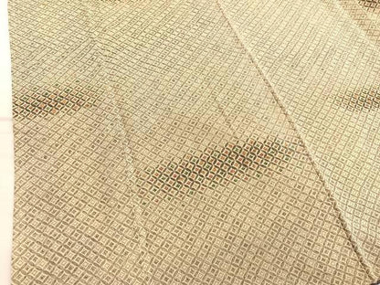 平和屋着物■上質な小紋　霞七宝文　暈し染め　鬼しぼ縮緬　正絹　逸品　BAAW4871hv